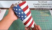 How to make a U. S. Flag Glitter Tumbler! / DIY U. S. Flag Glitter Tumbler