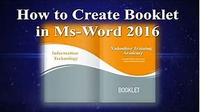 Creating Professional Booklet in ms word || How to Create Booklet in Microsoft word