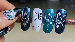 Snowflake nail art design compilation | How to do snowflake nail art