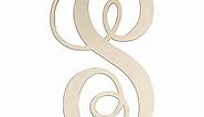 Cursive Wooden Letters S for Wall Decor 14 Inch Large Wooden Letters Unfinished Monogram Wood Letter Crafts Alphabet Sign Cutouts for DIY Painting Door Hanger (S)