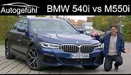 BMW 540i M Sport FULL driving REVIEW vs BMW M550i comparison 5-Series Facelift 2021
