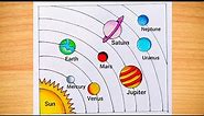 Solar System Drawing|| How to Draw Solar System Easy|| Solar System Drawing for School Project