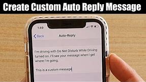 How to Create a Custom Auto Reply Text Message on iPhone 11 / 11 Pro Max