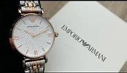 Emporio Armani Two-Tone Rose Gold Stainless Steel Ladies Watch AR1926 (Unboxing) @UnboxWatches