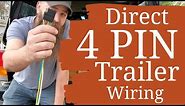 How to install 4 pin trailer lights - vehicle side - direct wiring -