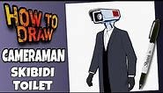 HOW TO DRAW CAMERAMAN FROM SKIBIDI TOILET | EASY | STEP BY STEP | como dibujar a CAMERAMAN