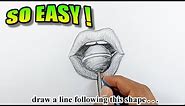How to draw lips with lollipop | Easy Drawings