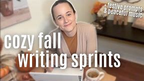 15 minute WRITING SPRINTS with music | fall writing sprints with prompts | immersive writing session