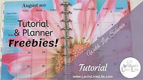 Free Printable Planner Pages | Happy Planner Tutorial Monthly Calendar | Custom Planner Pages