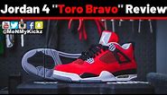 Air Jordan Retro 4 "Toro Bravo" Review + On Foot · 308497-603 · AJ4 Toros On Feet