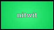 Nitwit Meaning