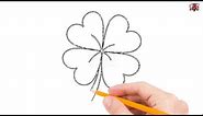 How to Draw a Four Leaf Clover Step by Step Easy for Beginners/Kids – Simple Drawing Tutorial
