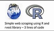 Simple web scraping using R and rvest library – 3 lines of code