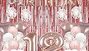 GLZLMM 18th Birthday Balloon 18th Birthday Decorations Rose Gold 18 Balloons Happy 18th Birthday Party Supplies Number 18 Foil Mylar Balloons Latex Balloon Tassels Foil Fringe Curtains Photo Backdrop