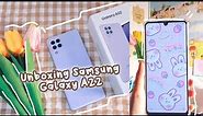 unboxing samsung galaxy a22 aesthetic violet with review + lilac case 💜