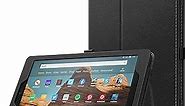 MoKo Case for Amazon Fire HD 10 Tablet (7th and 9th Generation, 2017 and 2019 Release) 10” - Slim Folding Stand Cover with Auto Wake/Sleep for 10.1 Inch Tablet, Black