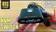 Aten VGA and USB KVM Switch Box with Remote for Monitor Keyboard and Mouse