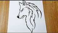 How to draw a tribal wolf head tattoo