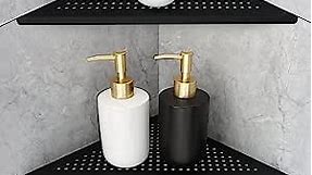 Corner Shower Shelves 12" Matte Black 304 Stainless Steel Recessed Corner Shelf Bathroom Shelf Rack for for Tiled Wall, No Drilling, 2 Pack, Large Size