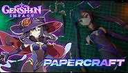 How to make Mona Genshin Impact action figure from paper (time lapse build papercraft)