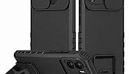 YOUULAR Case Compatible with Xiaomi 11 Lite 5G NE/Xiaomi Mi 11 Lite 5G Dimensional Bracket Sliding Window Mobile Phone Case Shockproof Protective Phone Cover for Xiaomi 11 Lite 4G Military Cases Black