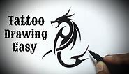 How to draw a tribal dragon tattoo easy step by step Drawing tribal dragon tattoo/tattoos designs