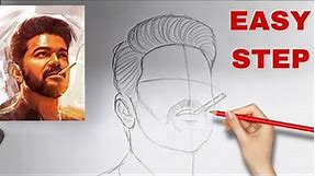 Leo Vijay Thalapathy Drawing // How to draw Vijay Thalapathy Leo