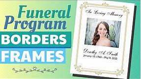 Funeral Program Borders Frames Designs - Funeral Program Template