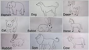 how to draw different types of animals drawing easy step by step@DrawingTalent