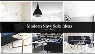 Decorating Ideas For Living Room With Navy Blue Sofa / Interior Design 2019