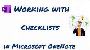 How to work with checklists in Microsoft OneNote