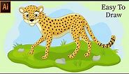 How To Draw Cheetah/Leopard From Sketch In Illustrator .Cheetahs Or Leopard Drawing Full Tutorial