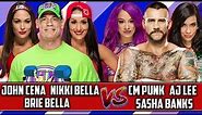 John Cena & Nikki Bella & Brie Bella vs CM Punk & AJ Lee & Sasha Banks - RAW 2018