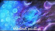 Acrylic abstract art tutorial- Space storm. How to blend acrylics, abstract painting techniques.