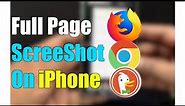 How to take Full Page ScreenShot on Firefox, Chrome, DuckDuckGo on iPhone