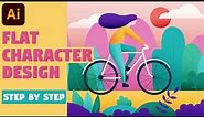 Character Illustration | Illustrator CC tutorial (FLAT DESIGN)
