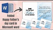 Folded Happy Fathers Day Card | MS Word Tutorial
