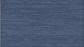 Society Social Classic Faux Grasscloth Peel and Stick Wallpaper, Navy Blue