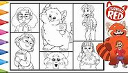 Disney TURNING RED Coloring Page Pixar's Mei Mei Lee & Friends Red Panda Coloring Book Compilation