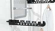 Portable Clothes Drying Racks for RV RV/Camper/Trailer Accessories Space Saver Easy to Mount on All RV Ladders Drying Clothes Racks No Drilling or Nailing,Black