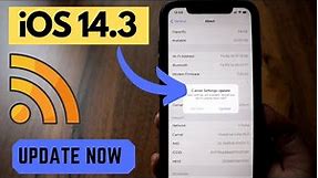 iOS 14.3 - Carrier Settings update on iPhone XR (Any iPhone) !