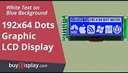 2 inch Blue 192x64 Graphic LCD Display Module,ST7525,SPI for Arduino