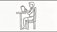 How to Draw a Boy Studying | Boy Reading a Book | step by step in easy way for beginners | Sketch
