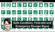 Safe Condition, First-Aid and Emergency Escape Signs | Health and Safety at Work | Animated Sings