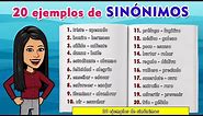 20 ejemplos de sinónimos | Examples of synonyms