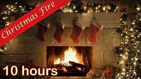 ✰ 10 HOURS ✰ CHRISTMAS FIREPLACE No Music ✰ NO ADS ✰ Relaxing Fireplace With Crackling Fire Sounds ✰
