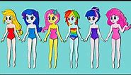 Paper dolls Dress up MLP Mermaids Handmade Colorful dresses and hairstyles Quiet Book
