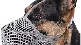 Mayerzon Dog Muzzle, Soft Mesh Covered Muzzles for Small Medium Large Dogs, Poisoned Bait Protection Muzzle with Adjustable Straps, Prevent Biting Chewing and Licking