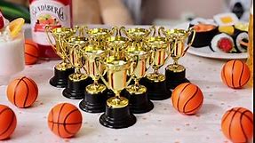 Pack of 40 Golden Award Trophy Cups Plastic Gold Trophies Mini Awards and Trophies Kids Classroom School Rewards Sports Tournament Winning Prizes for Boy Girl Football Soccer Baseball Party Favor Prop