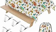 Washable Camping Tablecloth with Clips Camper Picnic Tablecloth 100% Waterproof Fabric Table Cover 60" X84"Outdoor Camping Accessories